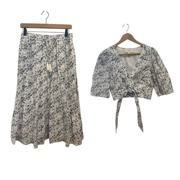 Cleobella Matching Midi Skirt and Crop Top Organic Cotton Size M - Picture 1 of 8